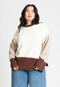 ELOQUII Women's Colorblocked Relaxed Sweater