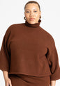 ELOQUII Women's Boxy Three Quarter Sleeve Turtleneck
