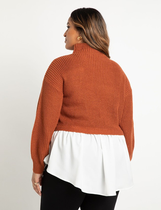 ELOQUII Women's Twofer Skirted Sweater