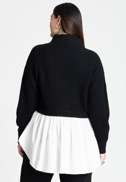 ELOQUII Women's Twofer Skirted Sweater