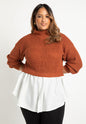 ELOQUII Women's Twofer Skirted Sweater