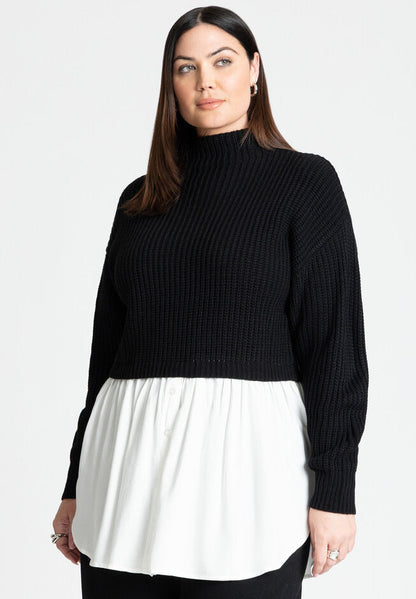 ELOQUII Women's Twofer Skirted Sweater