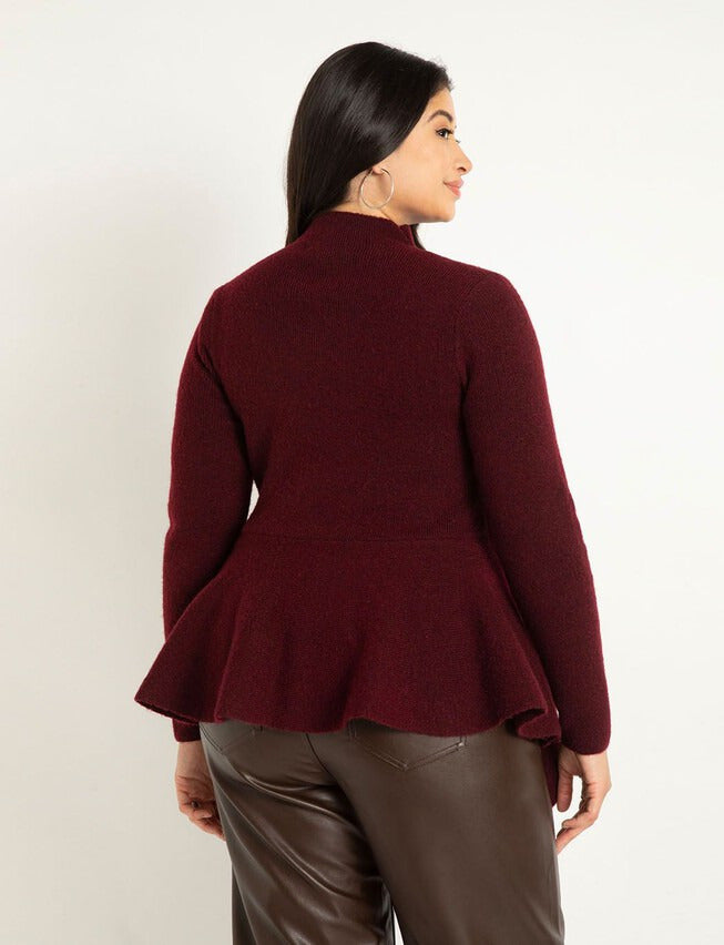 ELOQUII Women's Peplum Sweater