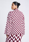 ELOQUII Mock Neck Intarsia Sweater - Herringbone Steps