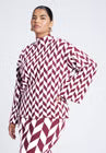 ELOQUII Mock Neck Intarsia Sweater - Herringbone Steps