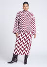 ELOQUII Mock Neck Intarsia Sweater - Herringbone Steps