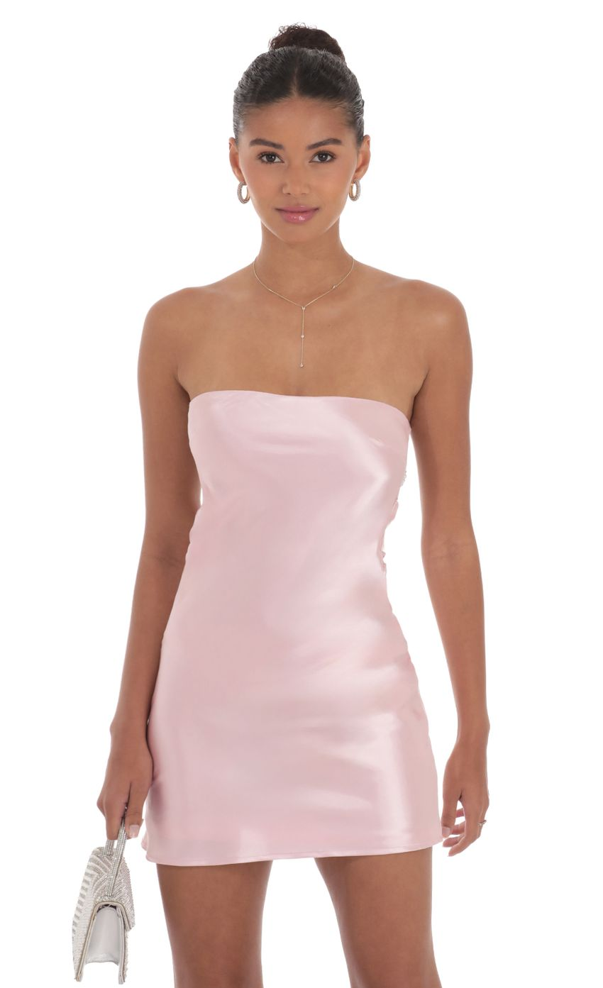 Lucy in the Sky Satin Pearl Open Back Dress