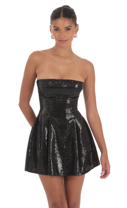 Lucy in the Sky Sequin Strapless Fit and Flare Dress