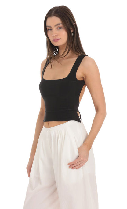 Lucy in the Sky Scoop Neck Open Back Top