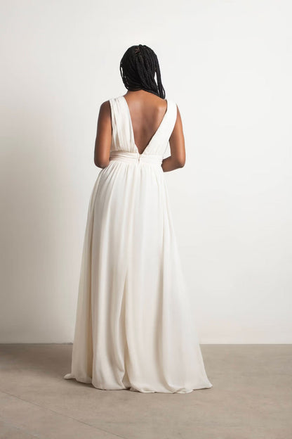 Tobi Everlasting Moment Plunging High Slit Maxi Dress