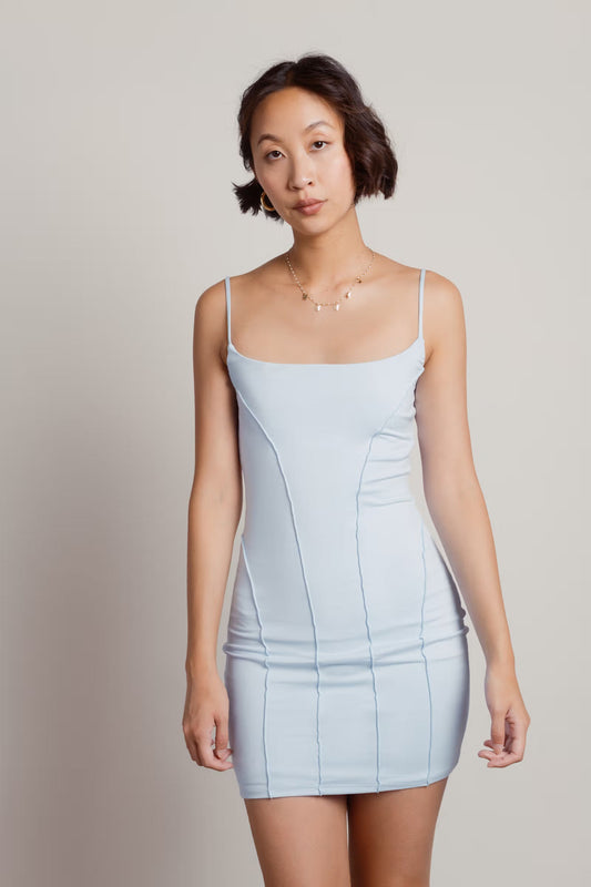 Tobi Just A Small Thing Exposed Stitch Bodycon Mini Dress x2