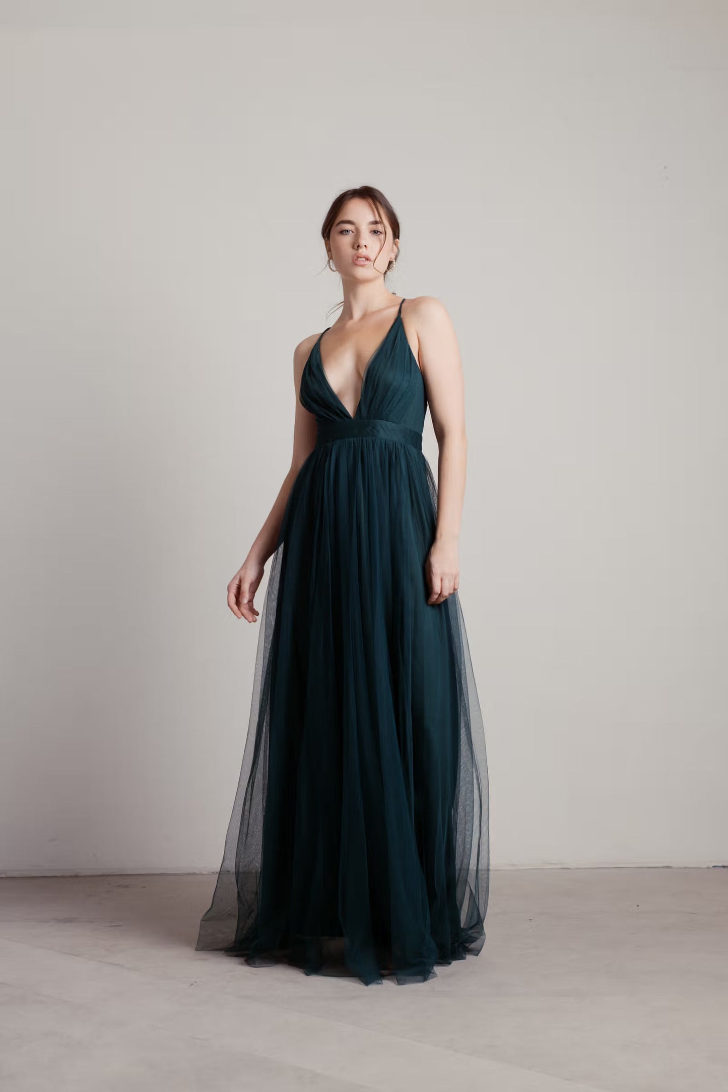 Tobi Here To Slay Plunging High Slit Maxi Dress