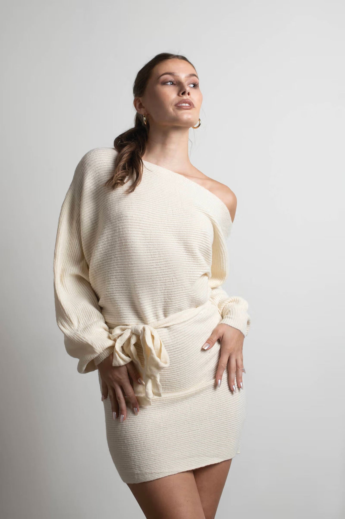 Tobi Arabelle Off The Shoulder Sweater Mini Dress