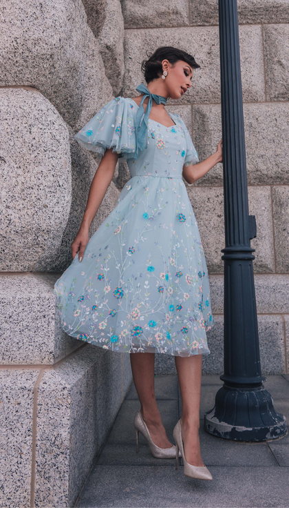 JessaKae Shimmer Dress - Blue