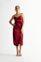 Tobi Emma Satin Cowl Neck Midi Dress