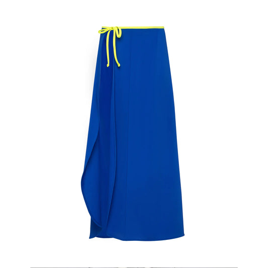 Watskin Sunwear Olivia Wrap Skirt in Azul Blue