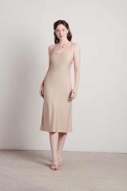 Tobi Liora Satin Cross Back Midi Dress x2