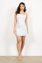 Tobi Kaia Satin Jacquard Shift Mini Dress