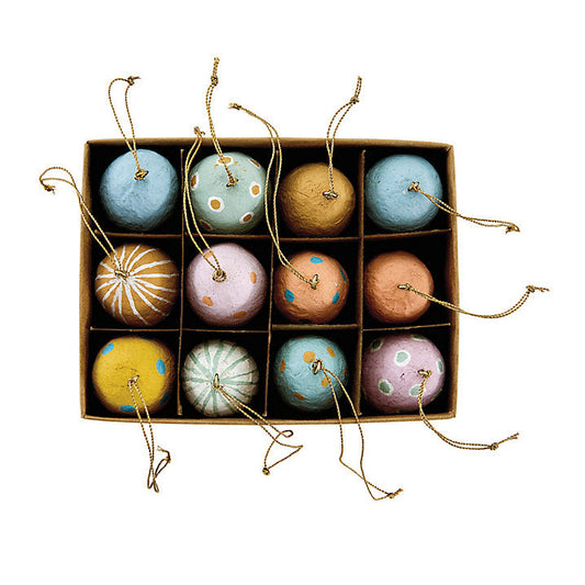 Ballard Designs Cotton Mache Hanging Easter Eggs - Set of 12