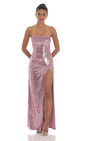 Lucy in the Sky Sequin Satin Back Tie Maxi Dress