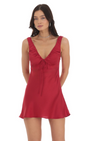Lucy in the Sky Satin V-Neck Dress