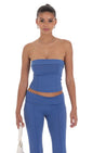 Lucy in the Sky Strapless Two Piece Set in Navy