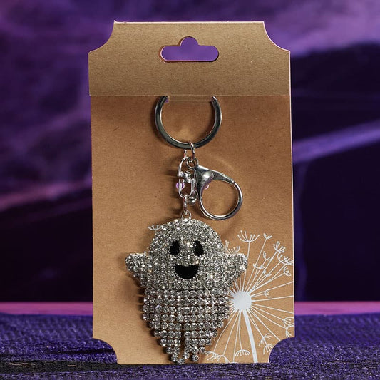 Cracker Barrel Silver Bling Ghost Fringe Keychain