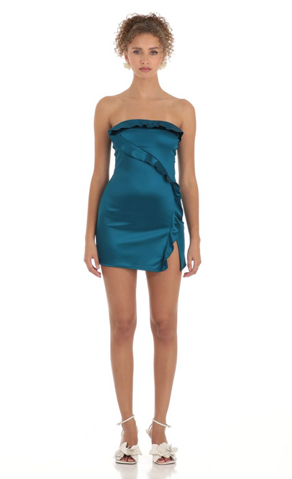 Lucy in the Sky Strapless Satin Dress