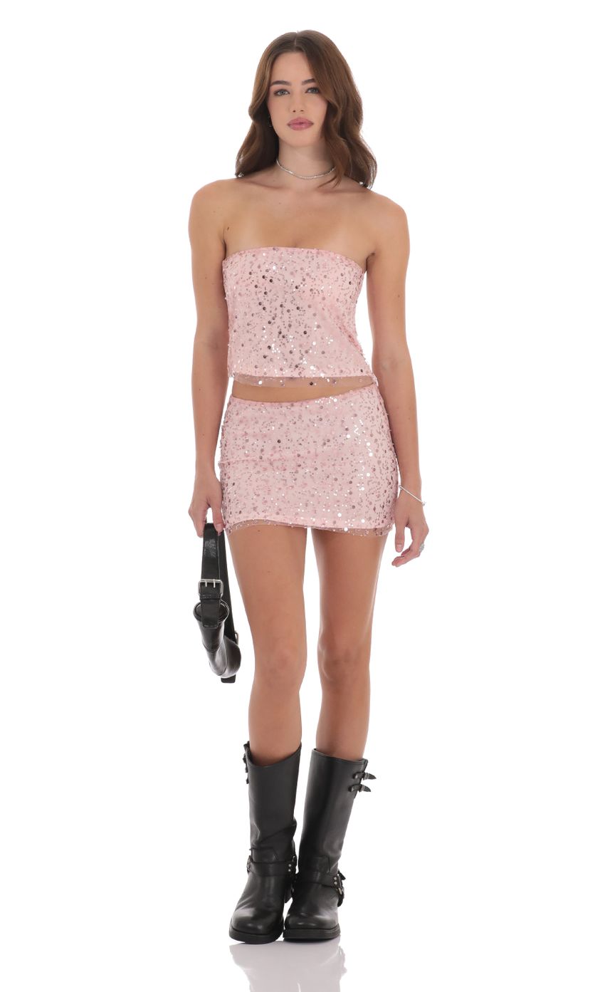 Lucy in the Sky Sequin Strapless Two Piece Set