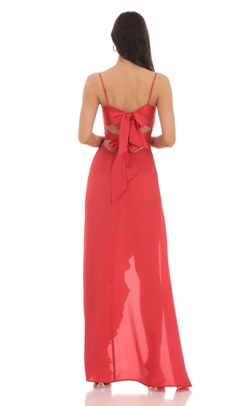 Lucy in the Sky Satin Front Twist Strappy Maxi Dress