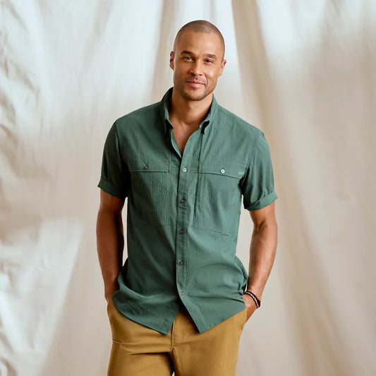 Orvis Men's Open Air Caster Short-Sleeve Shirt - PEACOCK/ALOE