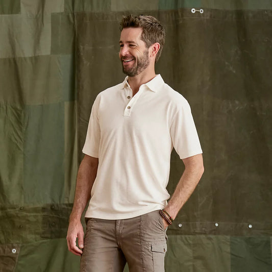 Orvis Men's Three Forks Polo Shirt - SNOW