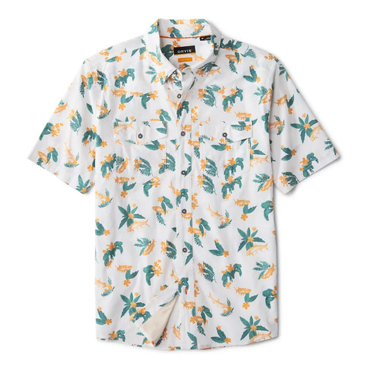 Orvis Men's River Guide Printed Short-Sleeve Western Shirt 2.0 - SNOW TARPON