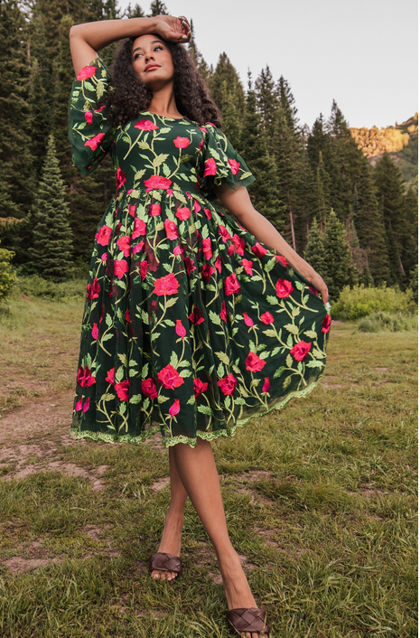 JessaKae Rosette Dress - Green
