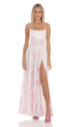 Lucy in the Sky Satin Floral Maxi Dress
