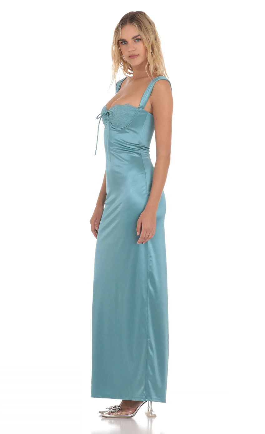 Lucy in the Sky Satin Lace Maxi Dress