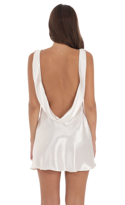 Lucy in the Sky Satin Open Back Dress
