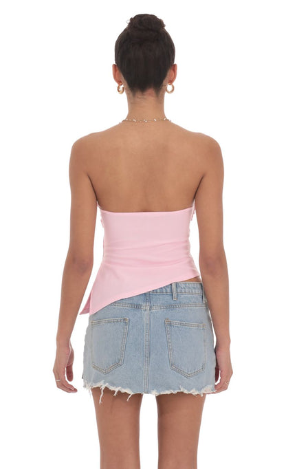 Lucy in the Sky Strapless Side Slit Top