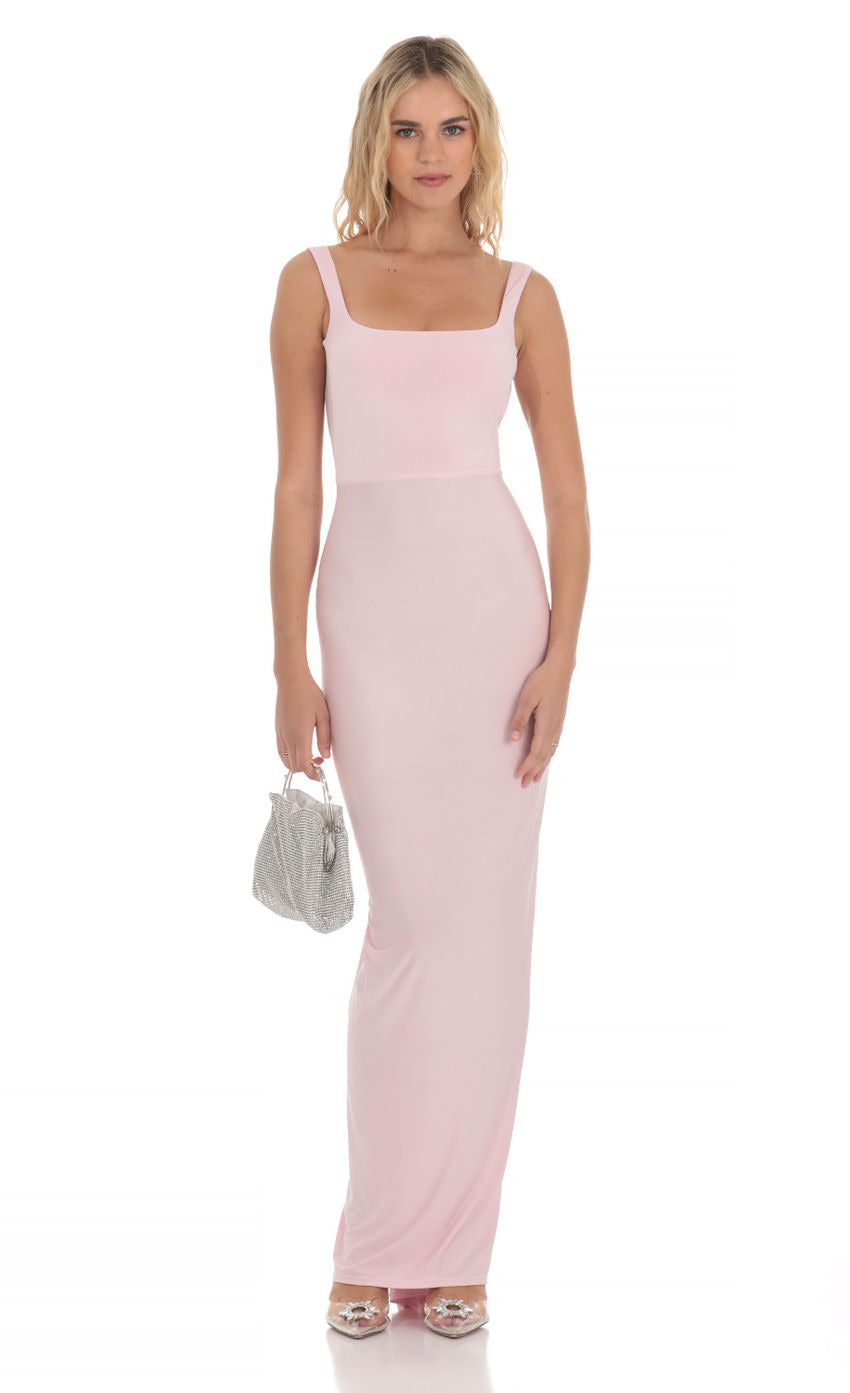 Lucy in the Sky Square Neck Open Back Maxi Dress