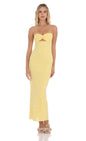 Lucy in the Sky Strapless Textured Floral Twist Maxi Dress
