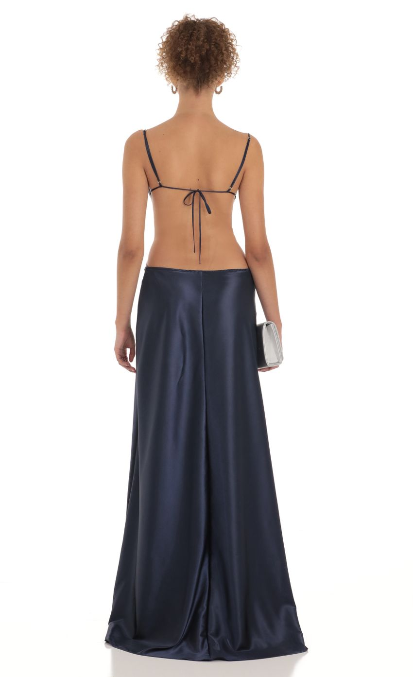 Lucy in the Sky Satin Rhinestone Maxi Dress 2