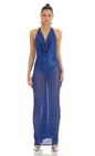 Lucy in the Sky Shimmer Open Back Halter Bodycon Dress