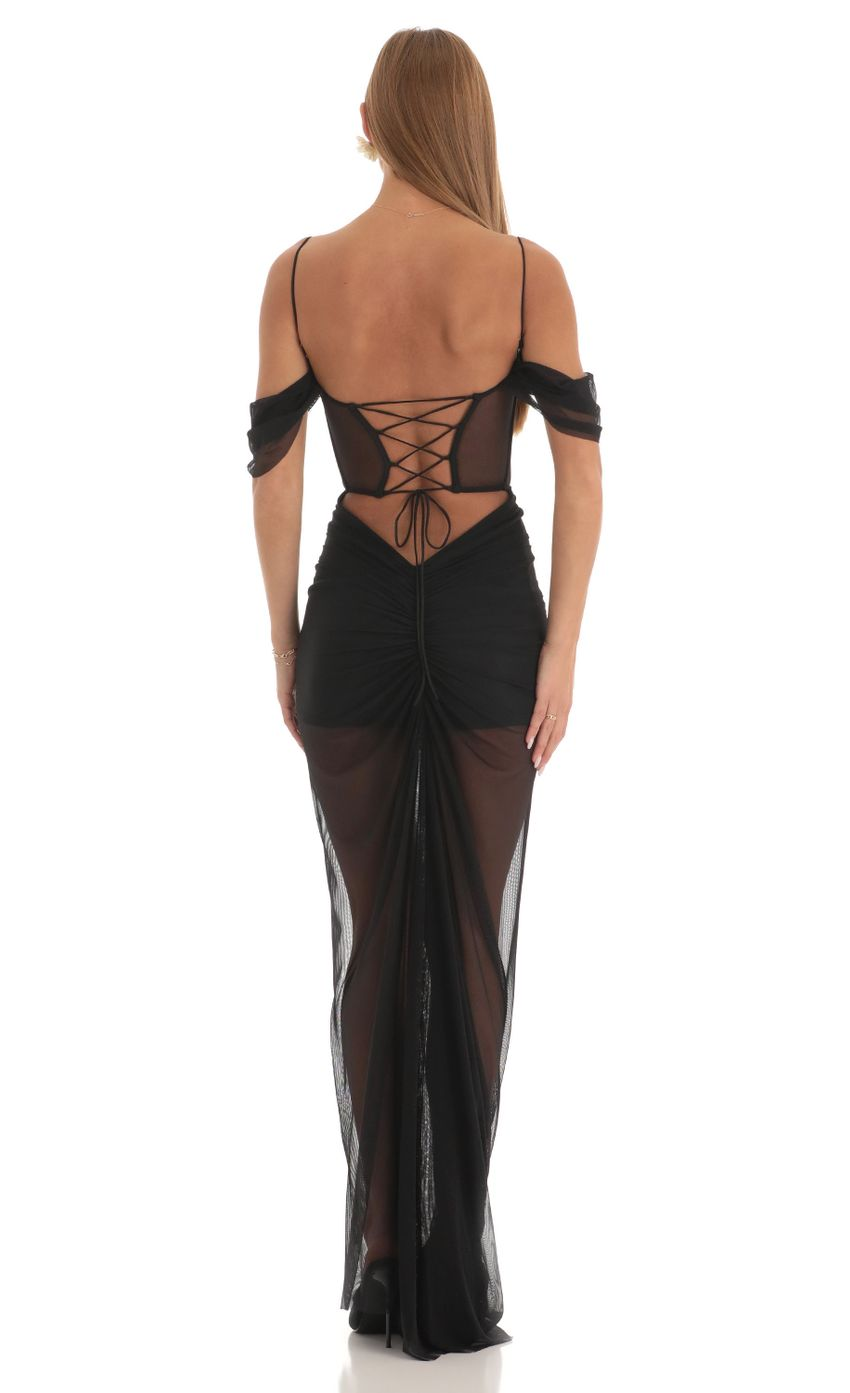 Lucy in the Sky Mesh Corset Maxi Dress