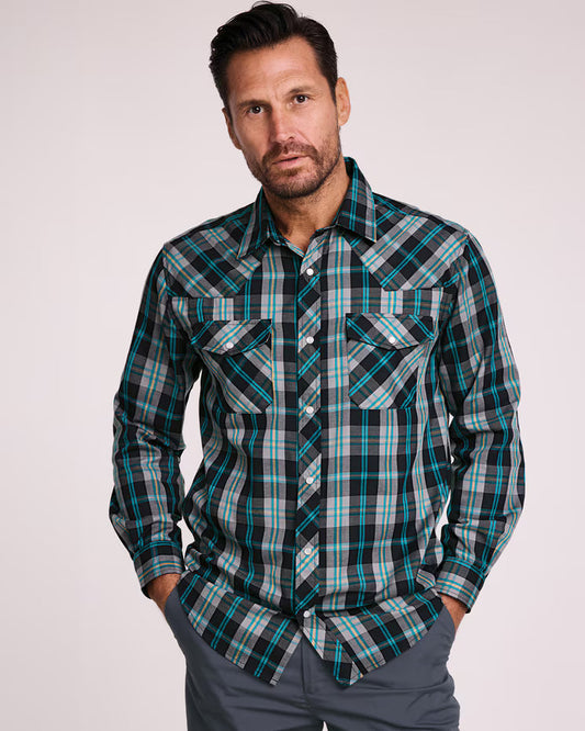 BLAIR Haband Long-Sleeve Snap-Tastic Western Shirt Top 2