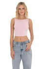 Lucy in the Sky Embroidered Open Back Top in Pink