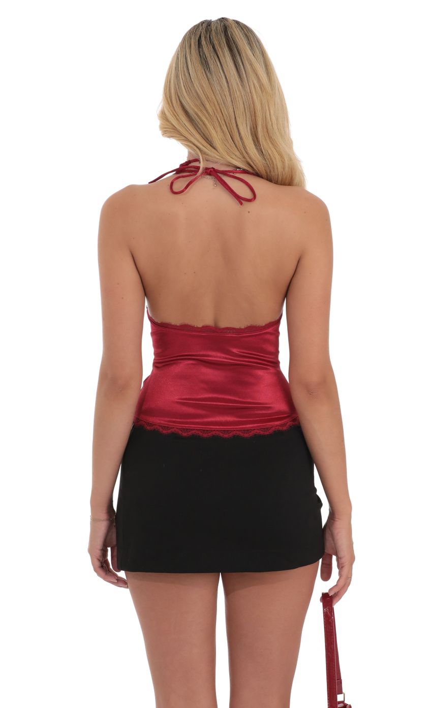 Lucy in the Sky Satin Plunge Neck Top