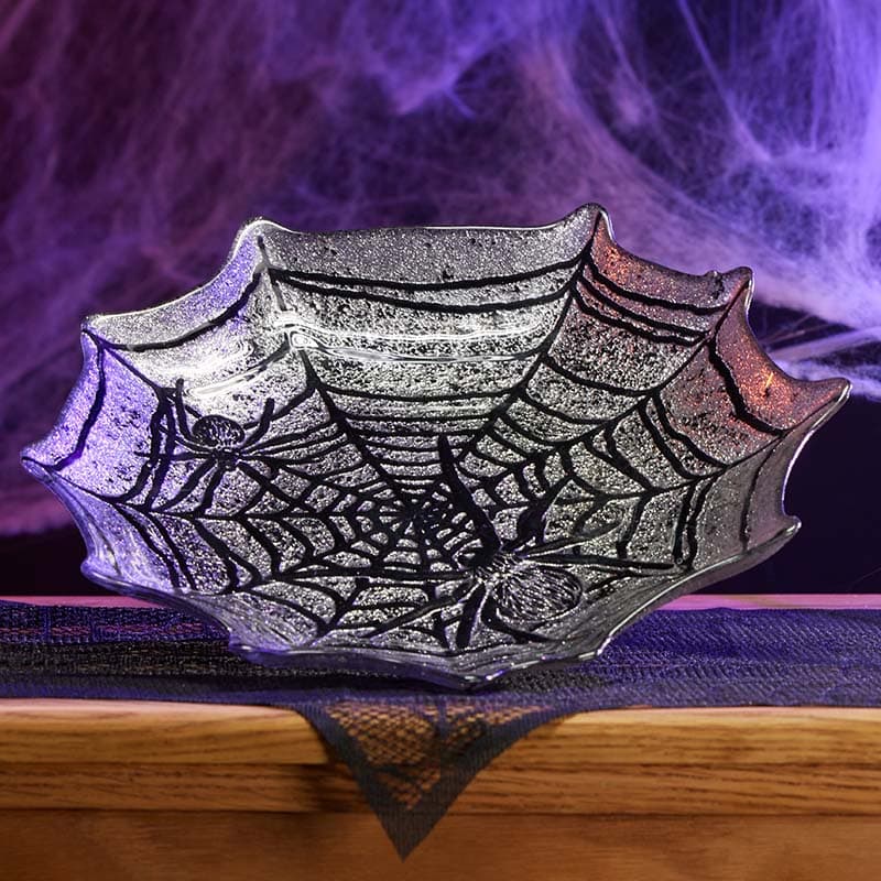 Cracker Barrel Glass Spider Web Serving Bowl