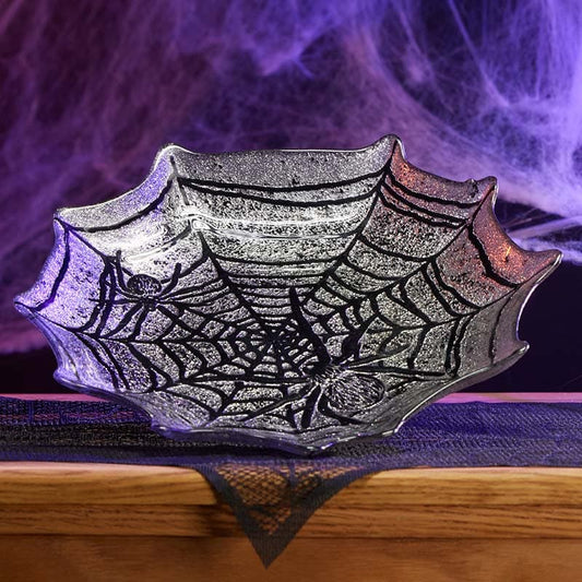 Cracker Barrel Glass Spider Web Serving Bowl