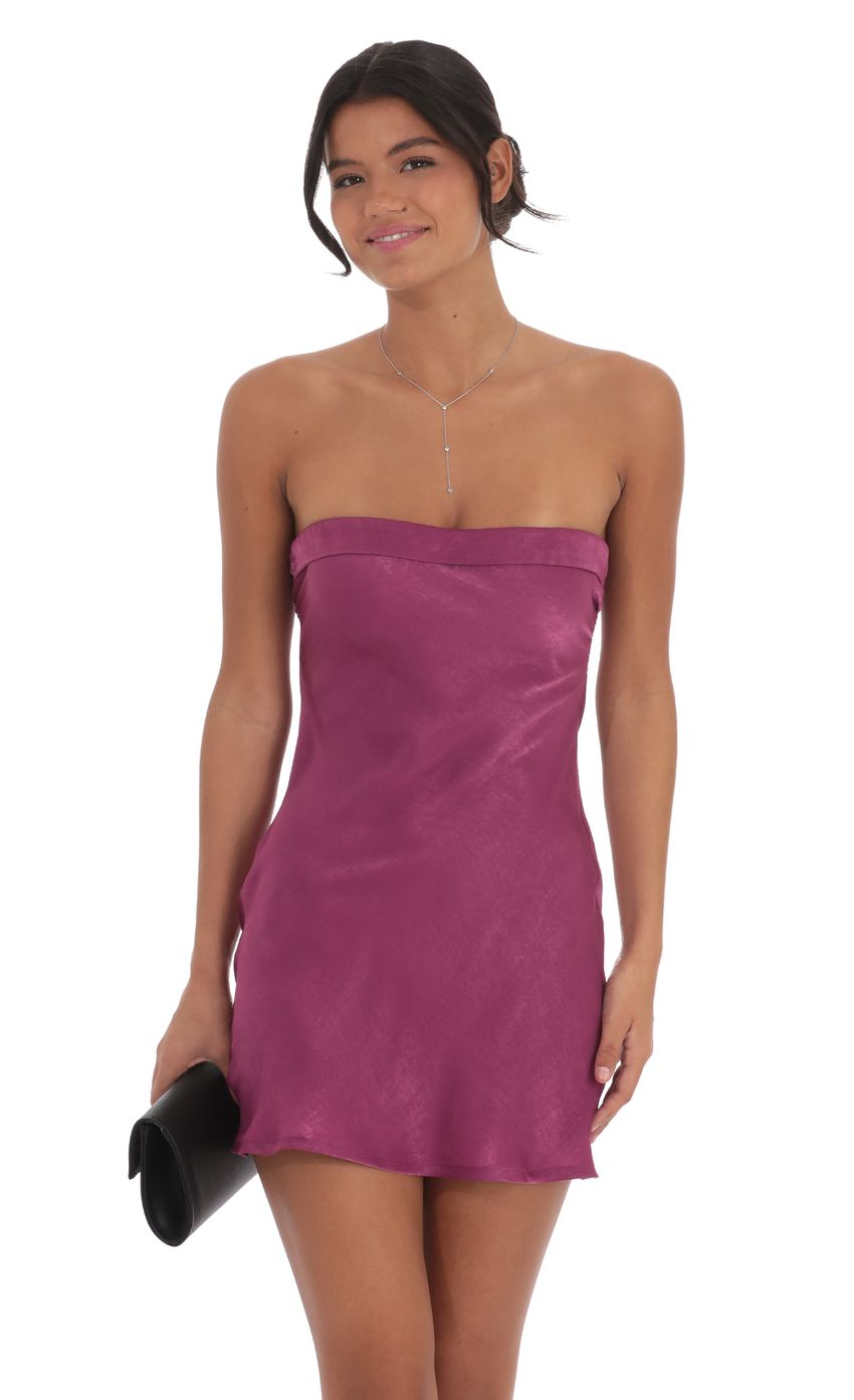 Lucy in the Sky Satin Strapless Slip Dress 1
