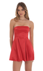 Lucy in the Sky Strapless Satin Fit and Flare Dress